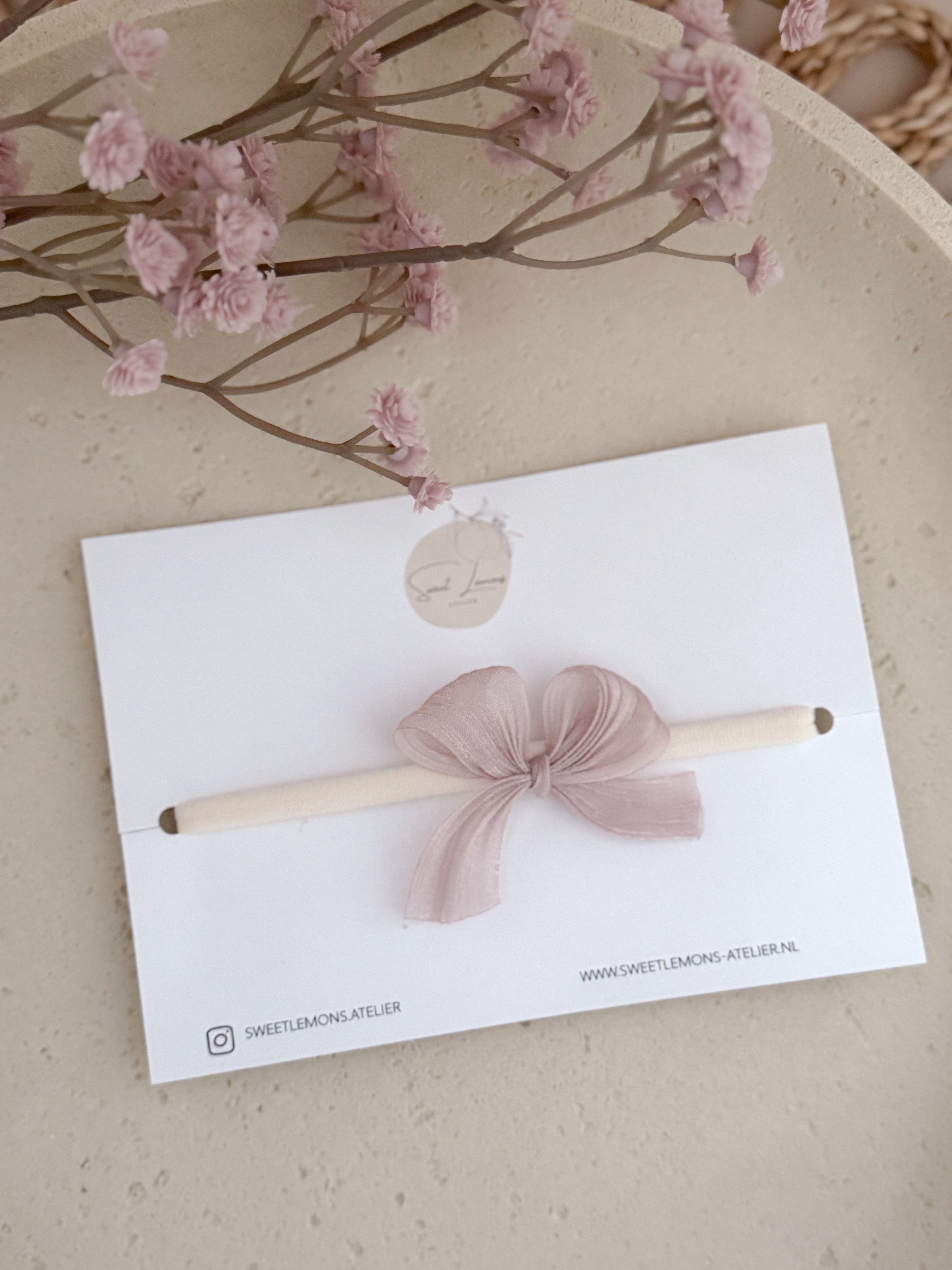 Haarband Silk Bow - Oud Roze