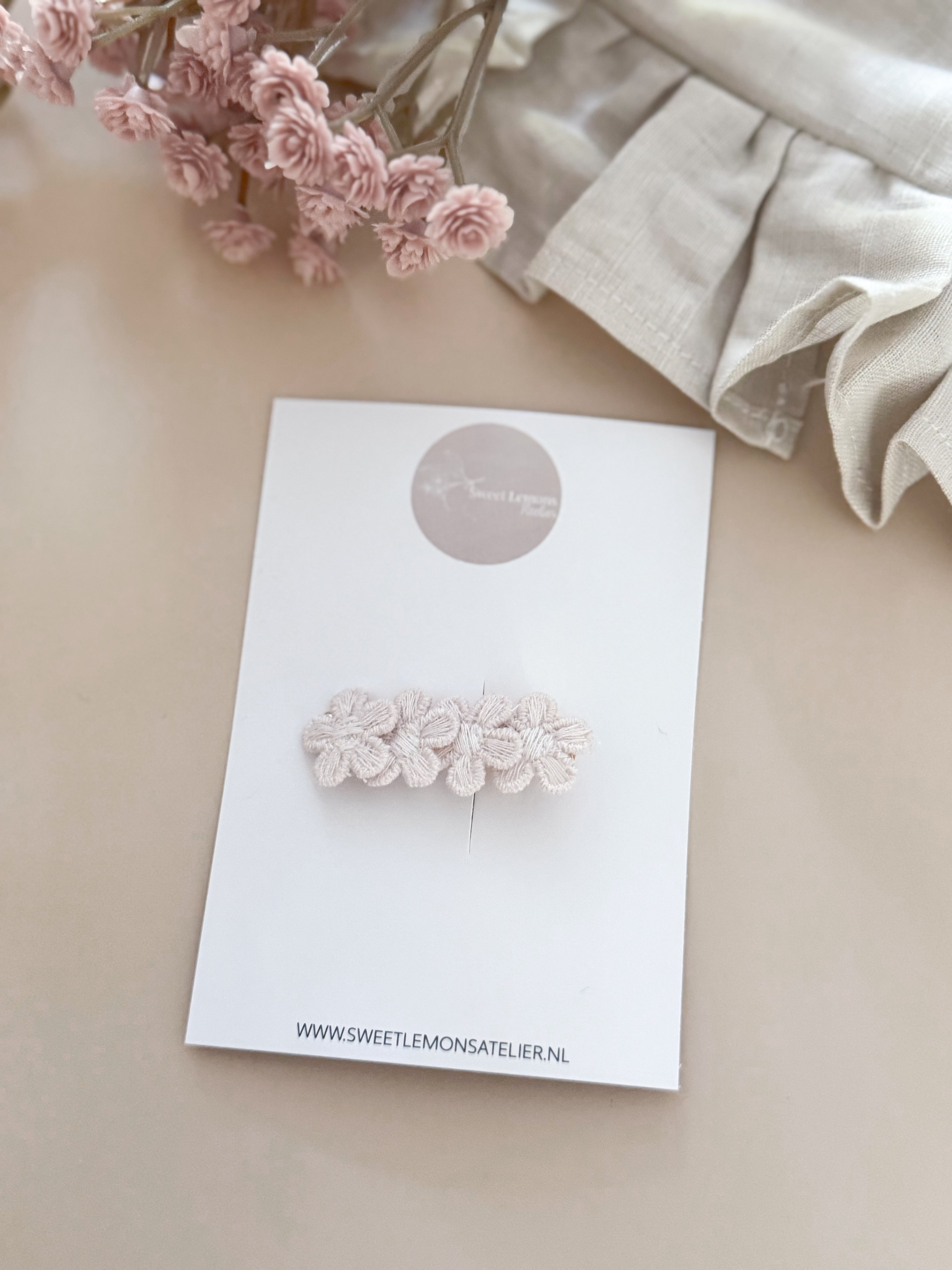 Haarspeldje Little Flowers - Beige