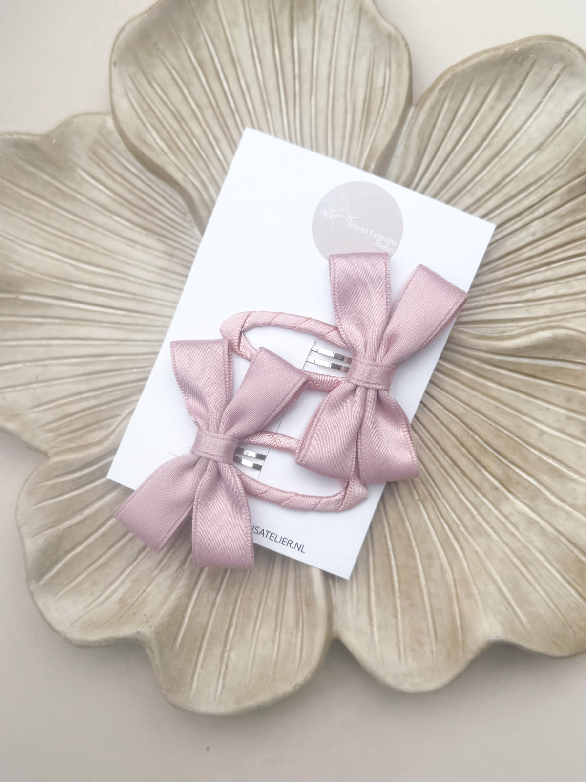 Silk Bow Set - Oud Roze