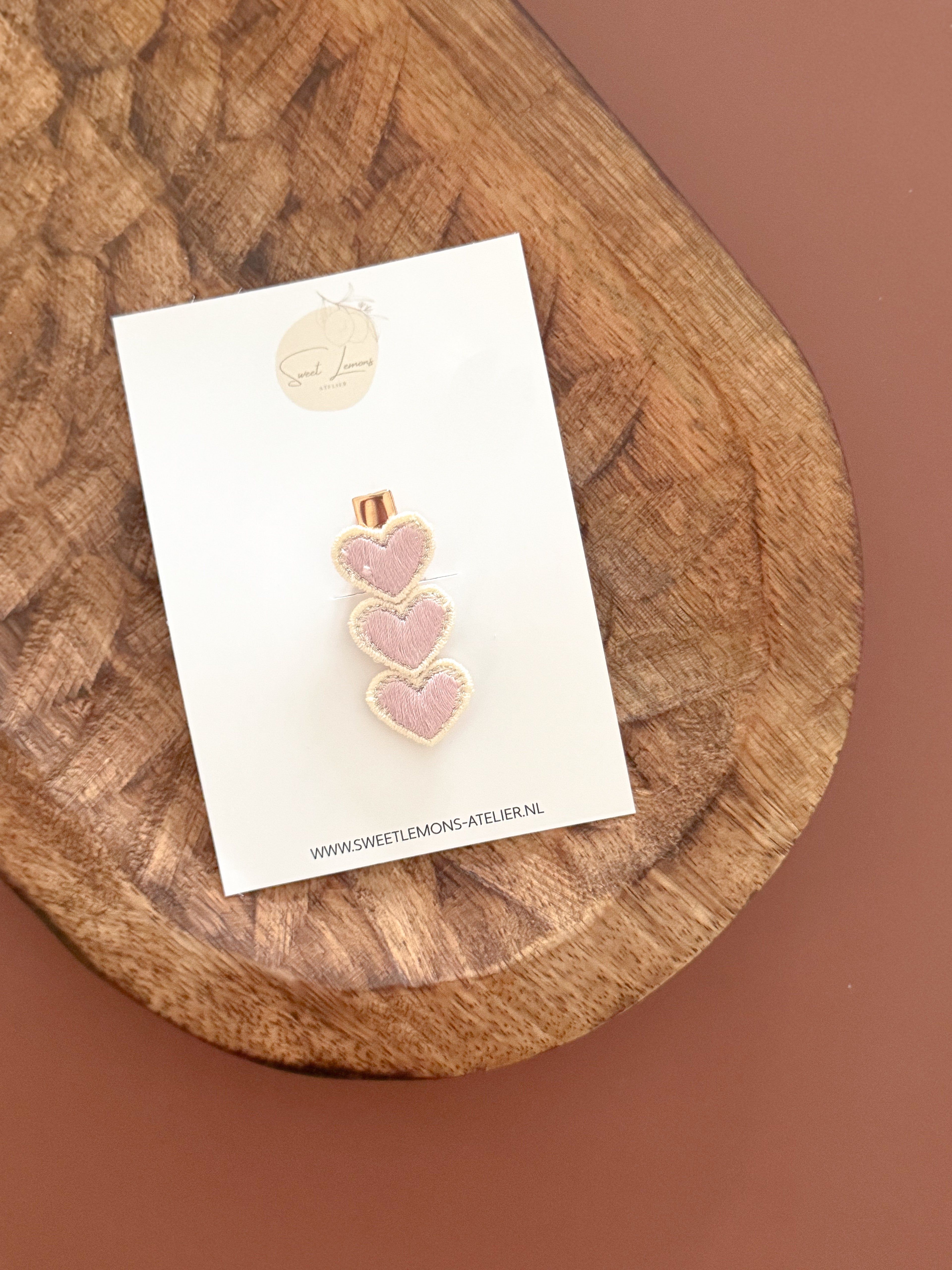 Haarspeldje Soft Hearts - Roze