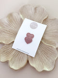 Antislip Haarspeldje Hearts - Oud Roze
