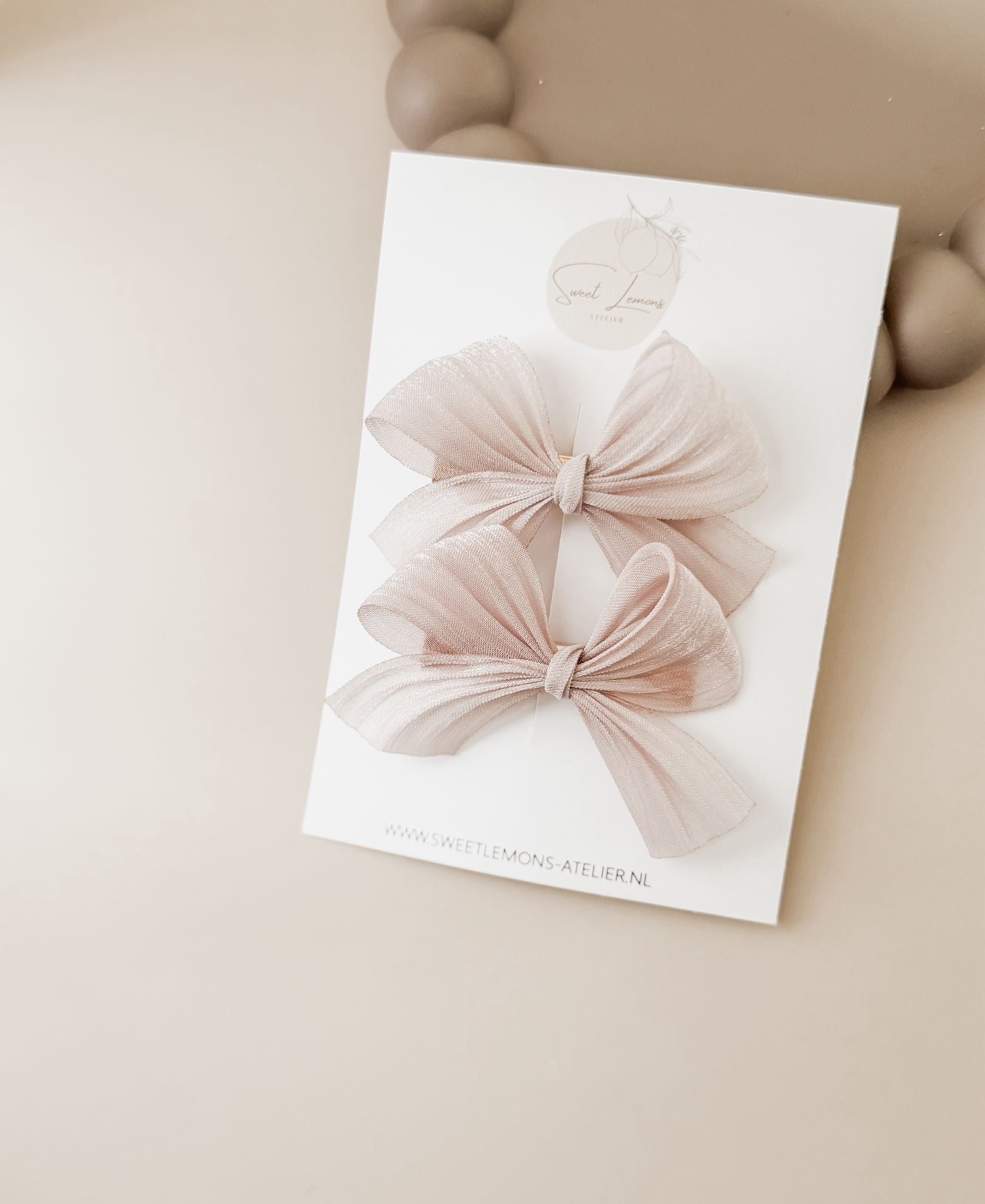 Haarspeldje Silk Bow - Oud Roze