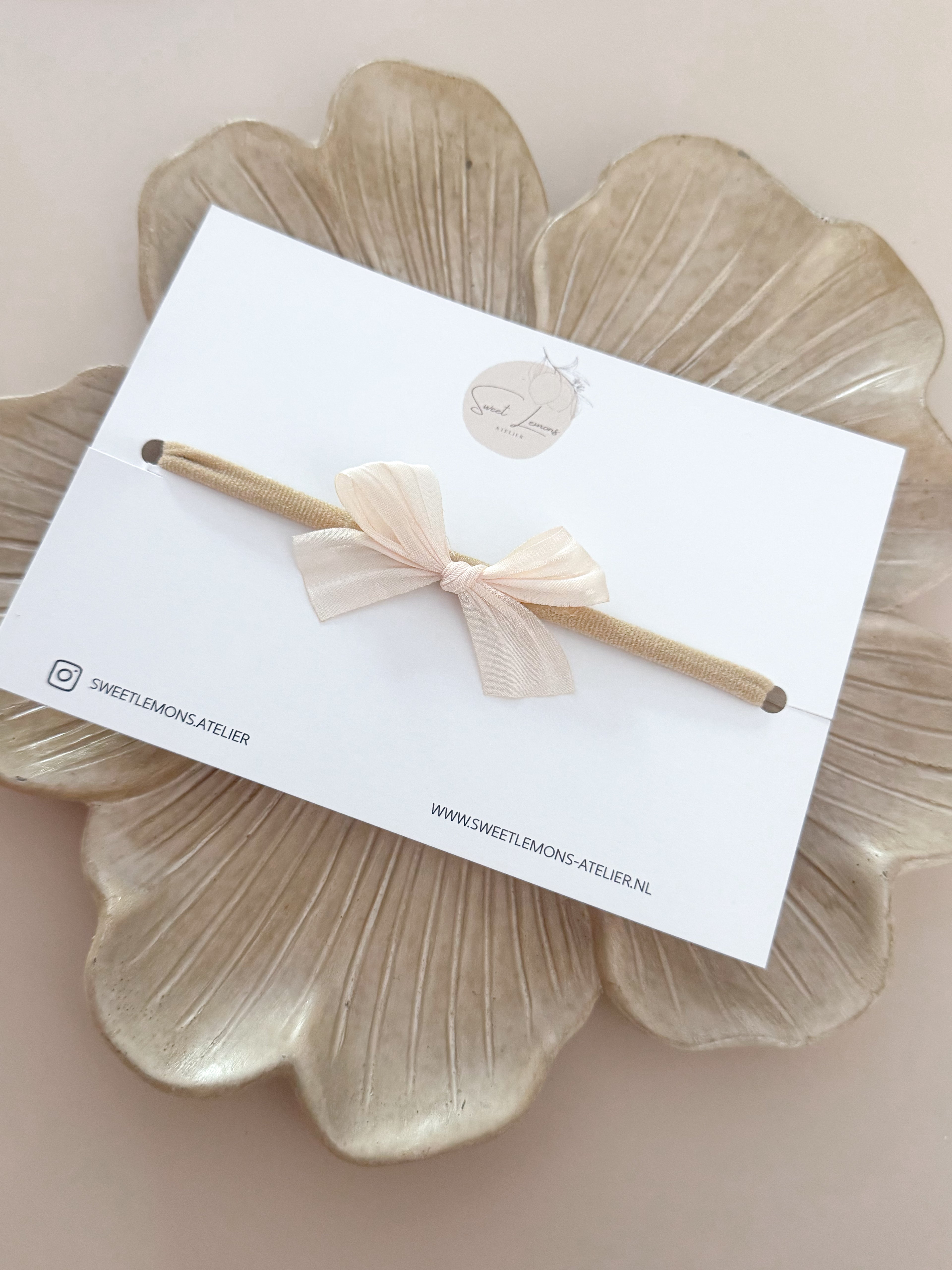 Haarband Silk Bow - Crème