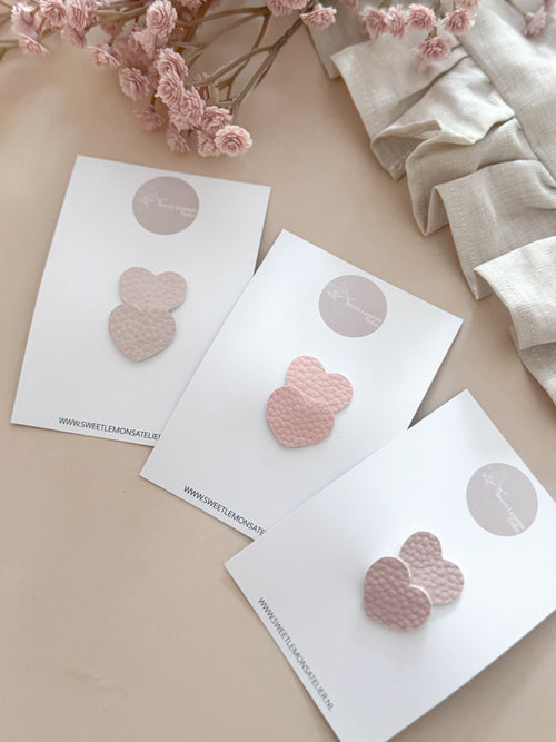 Antislip Haarspeldje Hearts - Licht Roze