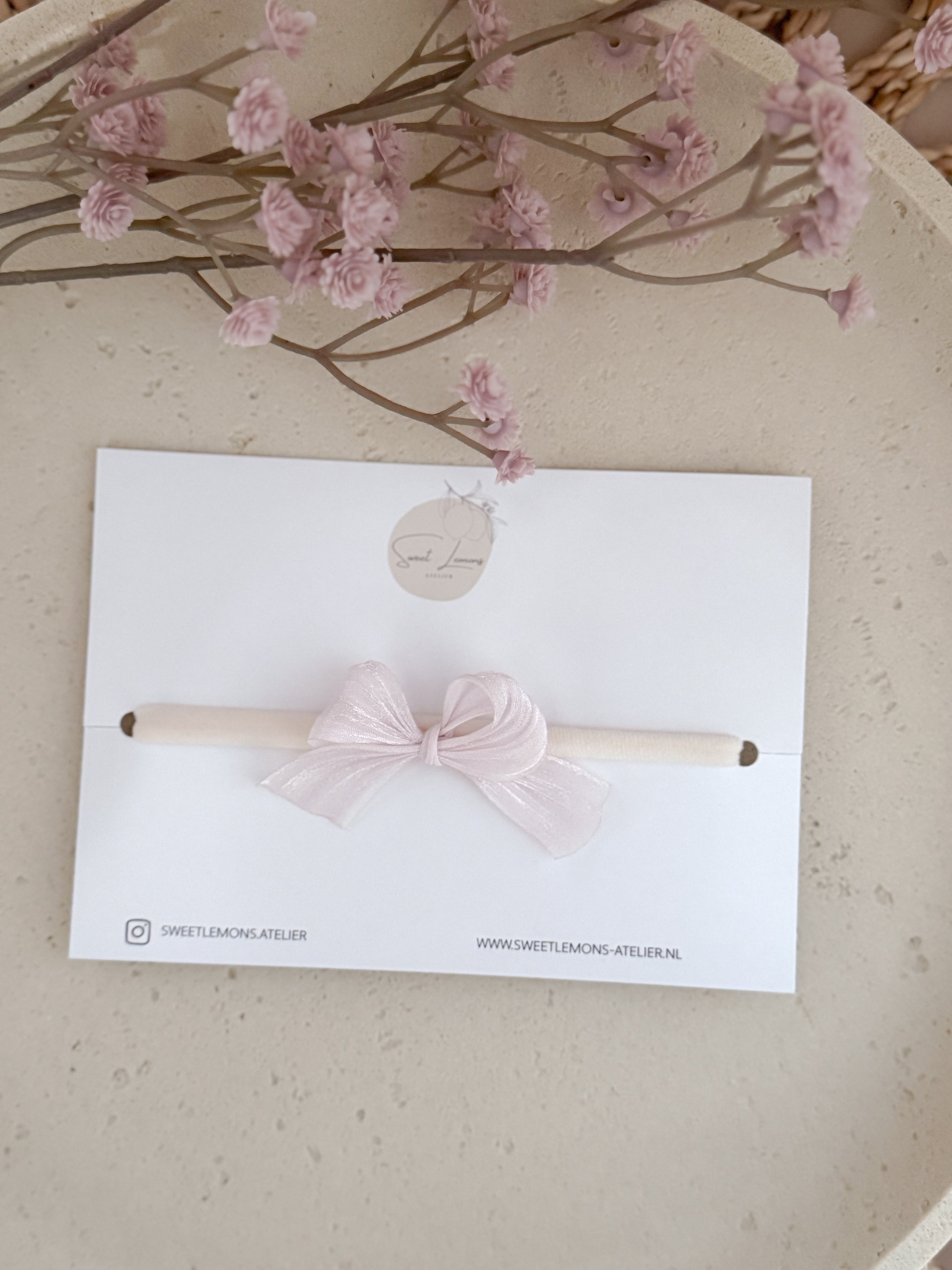 Haarband Silk Bow - Roze