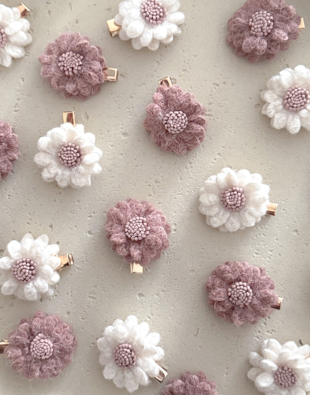 Wool Flower Haarspeldje - Lila