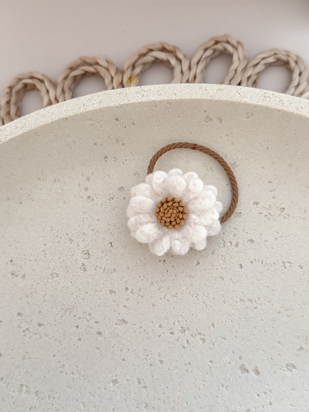 Haarelastiek Wool Flower - Naturel