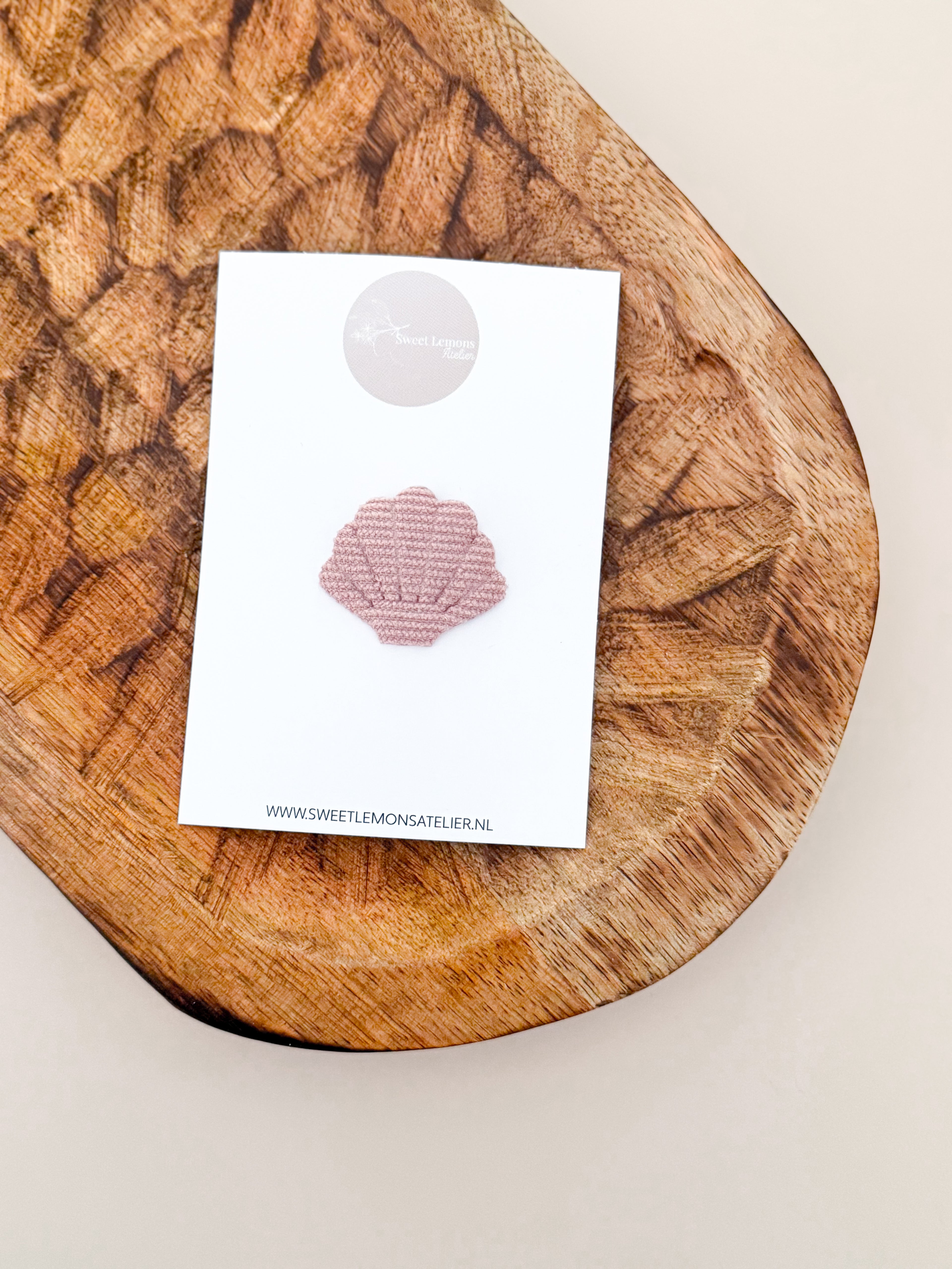 Antislip Haarspeldje Seashell - Old Pink