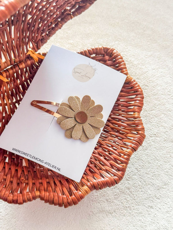 Madelief Haarspeldje - Suède Bruin