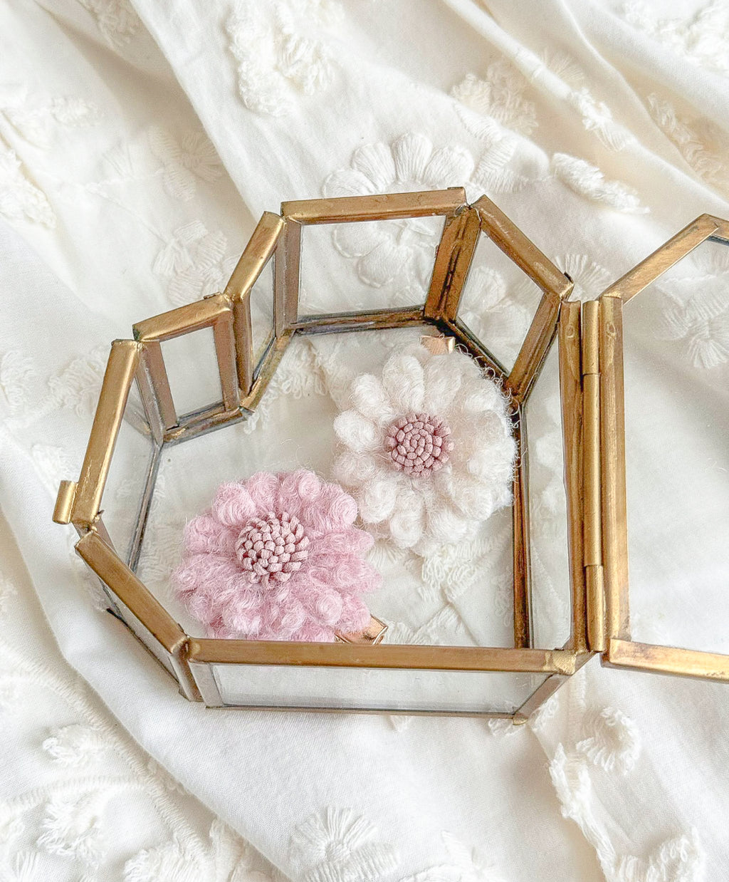 Wool Flower Haarspeldje - Roze