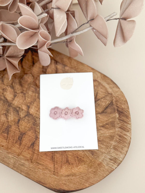 Haarspeldje Soft Flowers - Oud Roze