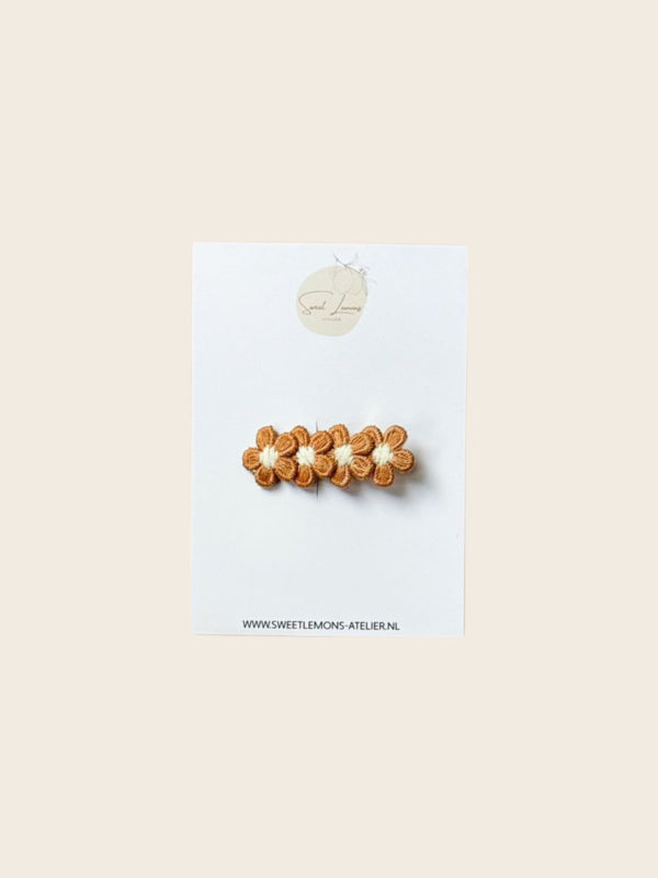 Haarspeldje Little Flowers - Bruin