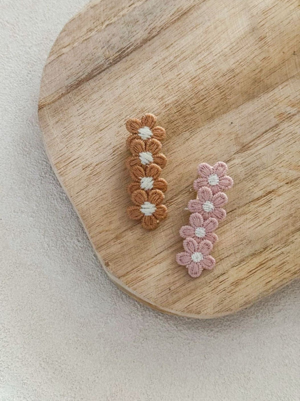 Haarspeldje Little Flowers - Bruin