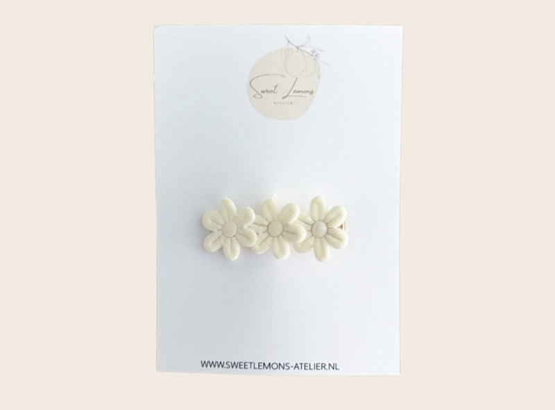 Haarspeldje Soft Flowers - Wit