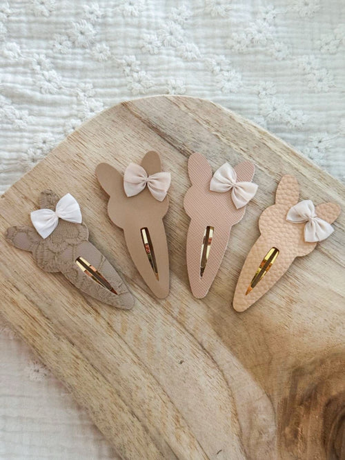 Bunny Clip - Bow Hazelnut