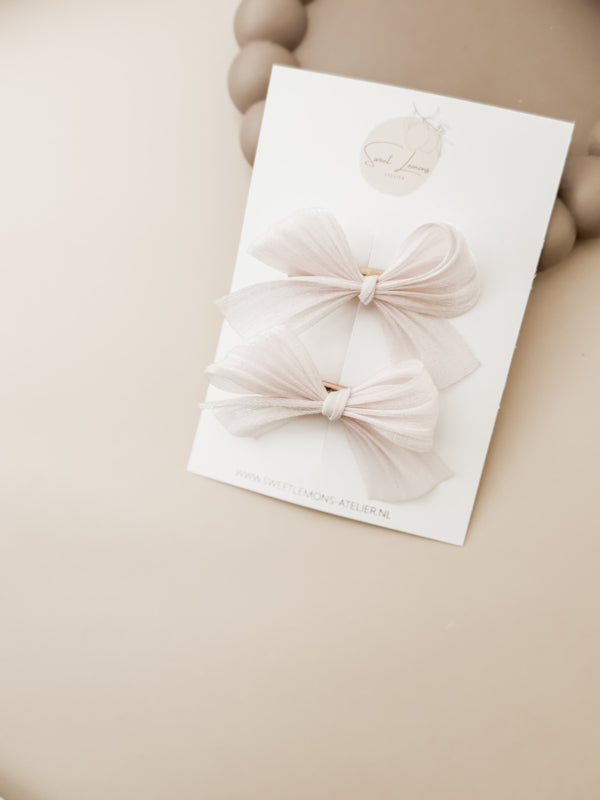 Haarspeldje Silk Bow - Roze