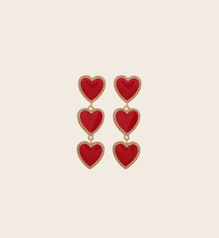 Oorbellen Hearts - Rood